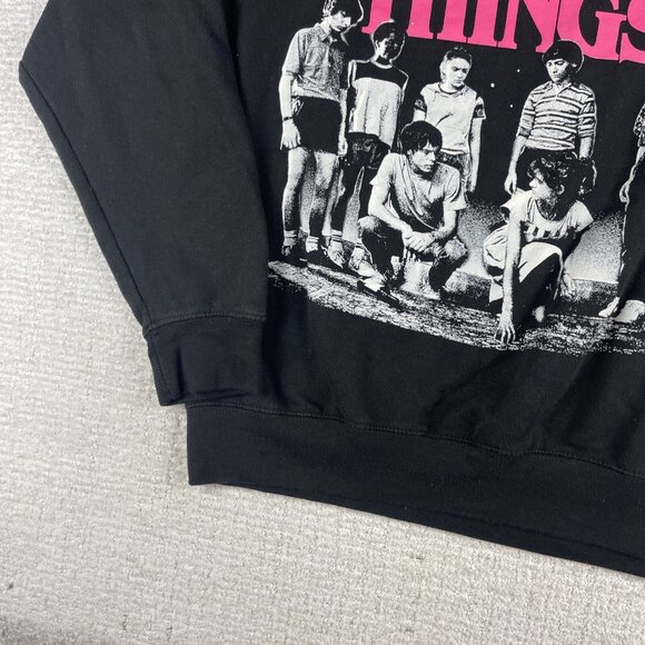 Netflix Stranger Things Fade Girls Graphic Sweatshirt Crewneck Black Size Med - Picture 4 of 16